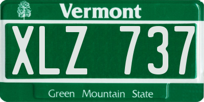 VT license plate XLZ737