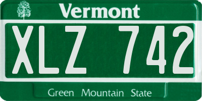 VT license plate XLZ742