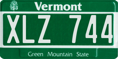 VT license plate XLZ744