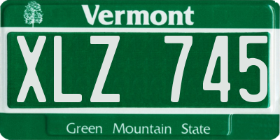 VT license plate XLZ745