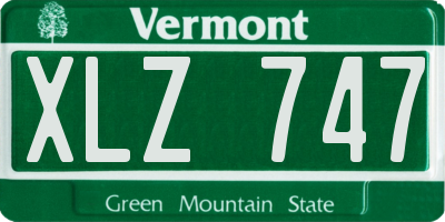 VT license plate XLZ747