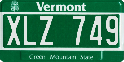 VT license plate XLZ749