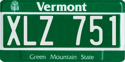 VT license plate XLZ751