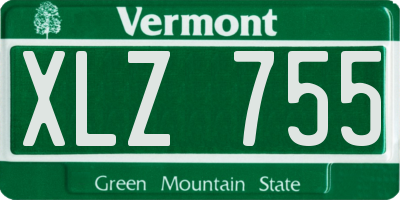VT license plate XLZ755