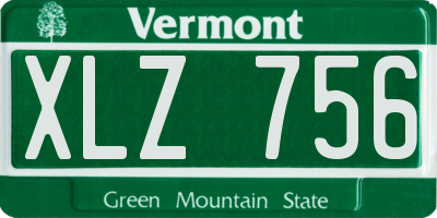VT license plate XLZ756