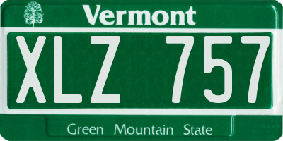 VT license plate XLZ757