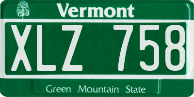 VT license plate XLZ758