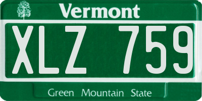 VT license plate XLZ759