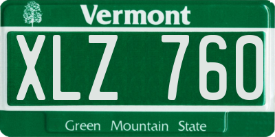 VT license plate XLZ760