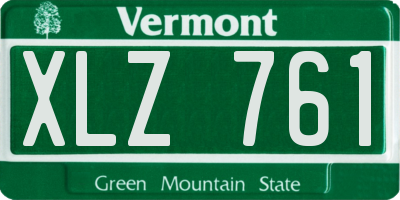 VT license plate XLZ761