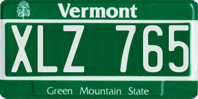VT license plate XLZ765