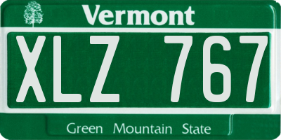 VT license plate XLZ767