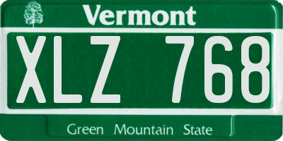 VT license plate XLZ768