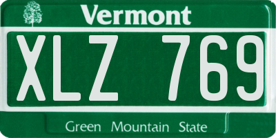 VT license plate XLZ769