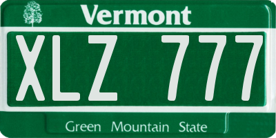 VT license plate XLZ777
