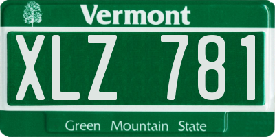 VT license plate XLZ781