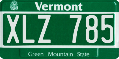 VT license plate XLZ785