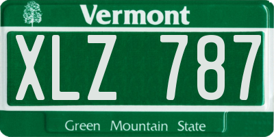 VT license plate XLZ787