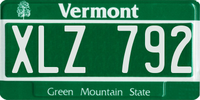 VT license plate XLZ792