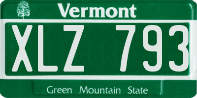 VT license plate XLZ793