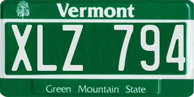 VT license plate XLZ794