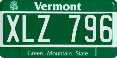 VT license plate XLZ796