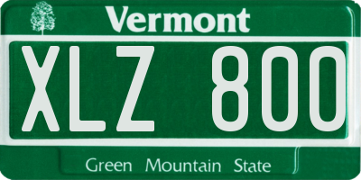 VT license plate XLZ800