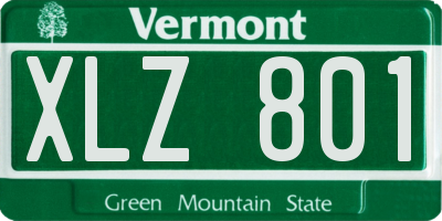 VT license plate XLZ801