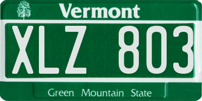 VT license plate XLZ803
