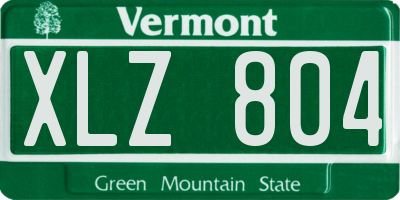 VT license plate XLZ804