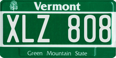 VT license plate XLZ808