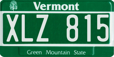 VT license plate XLZ815