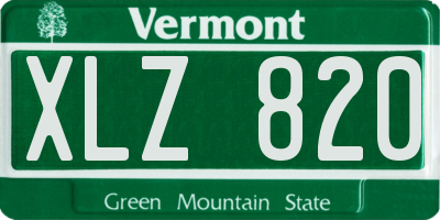 VT license plate XLZ820