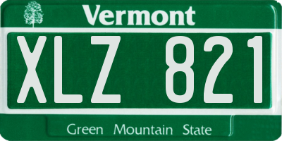 VT license plate XLZ821