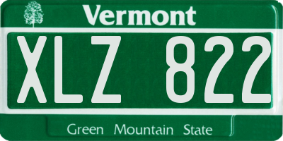 VT license plate XLZ822