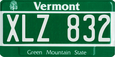 VT license plate XLZ832