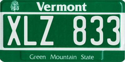 VT license plate XLZ833