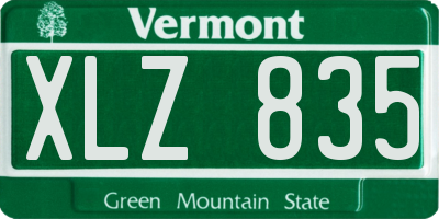 VT license plate XLZ835