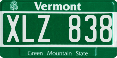 VT license plate XLZ838