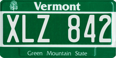 VT license plate XLZ842