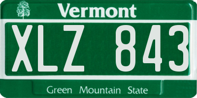 VT license plate XLZ843
