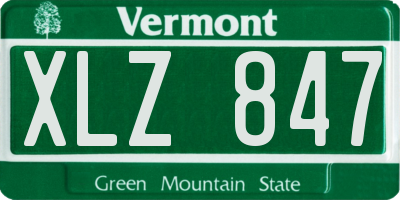 VT license plate XLZ847