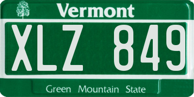 VT license plate XLZ849