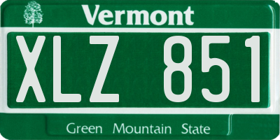 VT license plate XLZ851