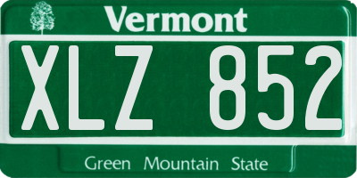 VT license plate XLZ852