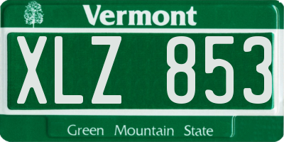 VT license plate XLZ853