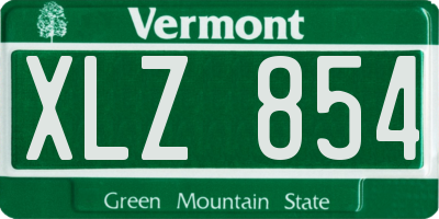 VT license plate XLZ854