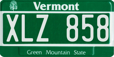 VT license plate XLZ858