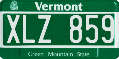 VT license plate XLZ859