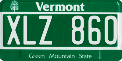 VT license plate XLZ860